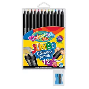 Colorino - Kids Kredki ołówkowe okrągłe Jumbo 12 kolorów + temperówka - Przybory szkolne - miniaturka - grafika 1