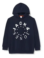 Bluzy męskie - JACK&JONES PLUS Męska bluza z kapturem Jjwarrior Sweat Hood Pls, granatowy/nadruk: duży, 4XL - miniaturka - grafika 1