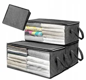 Pokrowce na ubrania - Pokrowiec Duży Organizer torba na pościel odzież koc XL do szafy solidny - miniaturka - grafika 1