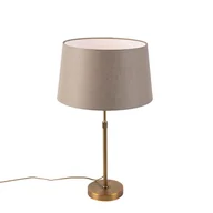Lampy stojące - QAZQA Lampa stołowa regulowana brąz klosz lniany szarobrązowy 35cm - Parte - miniaturka - grafika 1