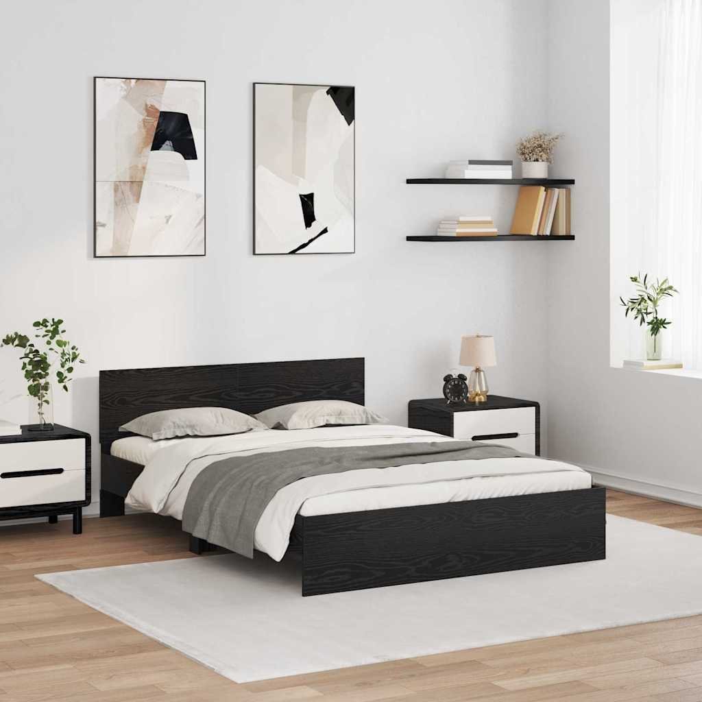 vidaXL vidaXL Ramka łóżka Czarny Dąb 150 x 200 cm Materiał drewnopochodny