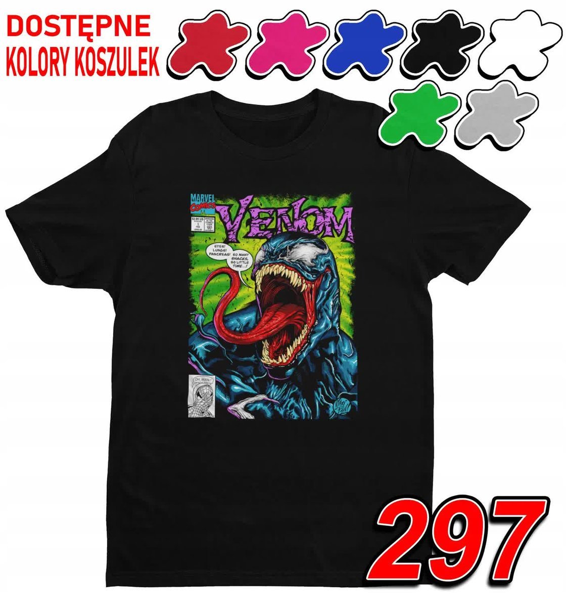 Dziecięca Koszulka T-Shirt Z Nadrukiem Avengers Venom Marvel -M 134-140
