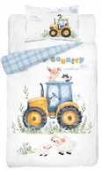 Pościel dla dzieci - Pościel bawełniana 100x135 do łóżeczka traktorek niebieski - miniaturka - grafika 1