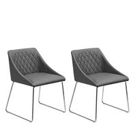 Krzesła - Beliani Zestaw 2 krzeseł szary ARCATA 68704 - miniaturka - grafika 1