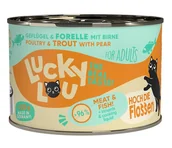 Mokra karma dla kotów - Lucky Lou Lifestage Adult Drób i pstrąg puszka 200g - miniaturka - grafika 1