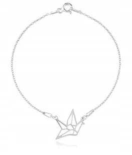 Bransoletka żuraw ptak origami srebro 925 HIT! - Bransoletki - miniaturka - grafika 1