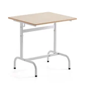 Meble do szkół i przedszkoli - Ławka szkolna 180, laminat HPL, biały/brzoza - miniaturka - grafika 1