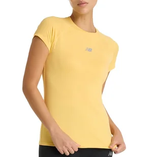 Koszulka New Balance WT51223CEE - żółta - Koszulki sportowe damskie - miniaturka - grafika 1