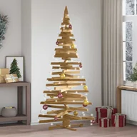 Choinki - vidaXL Choinki z podstawą Brązowy 210 cm Lite drewno sosnowe - miniaturka - grafika 1