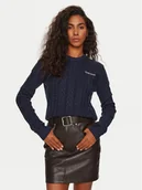 Swetry damskie - Guess Jeans Sweter W4BR13 Z3HN2 Granatowy Regular Fit - miniaturka - grafika 1