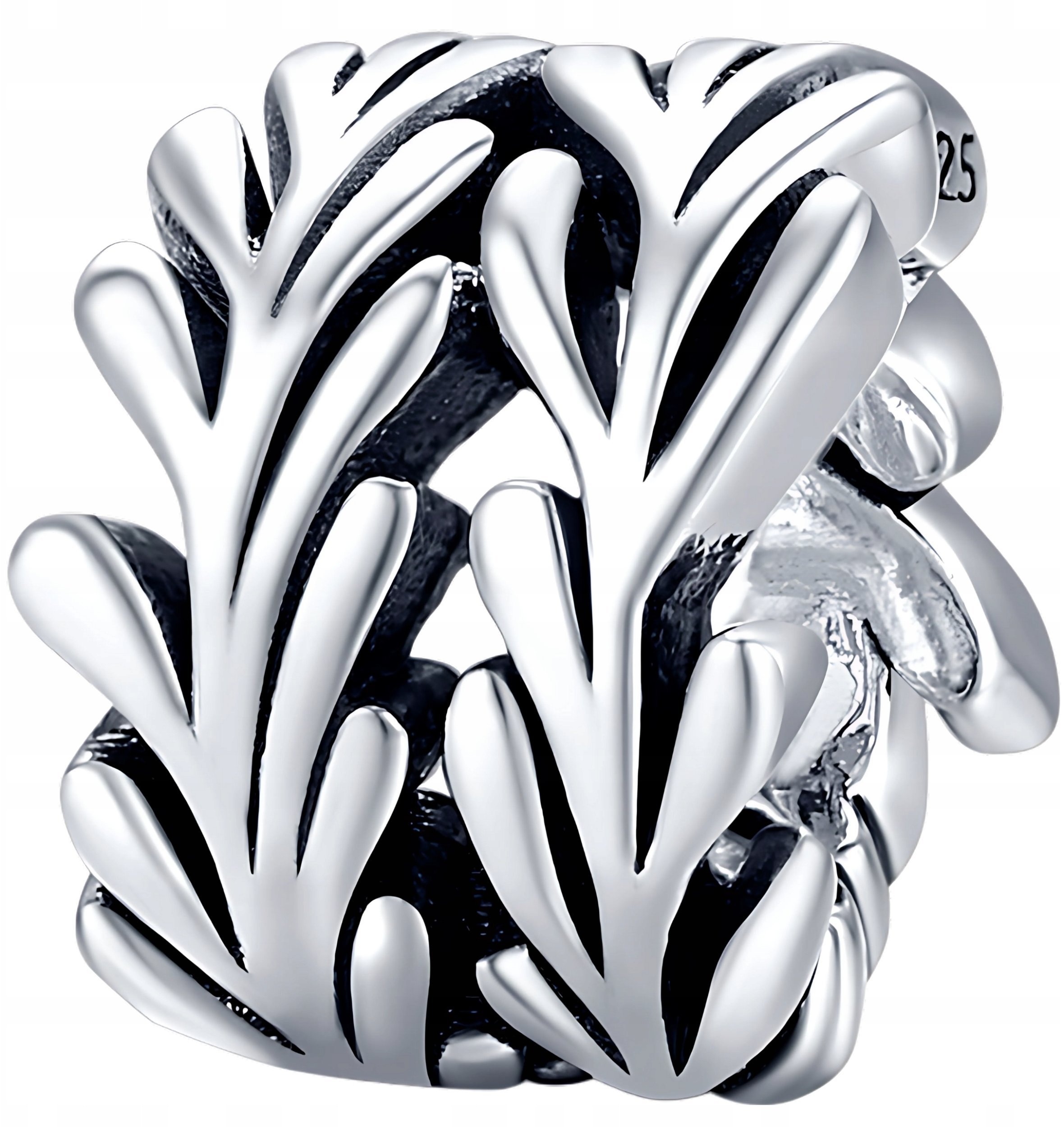Ivybands CHARMS LISTKI srebro 925 koralik beads zawieszka ażurkowy gałązki zawieszka
