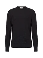 Swetry męskie - Calvin Klein Męski sweter z dzianiny Mężczyźni Bawełna czarny wzorzysty, S - miniaturka - grafika 1