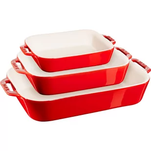Staub Cooking - Zestaw 3 półmisków prostokątnych, czerwony 40508-171-0 - Formy do ciast - miniaturka - grafika 2
