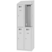 Szafki BHP - Podwójna szafka z gniazdkami elektrycznymi dla pracowników MSUS 322 V - miniaturka - grafika 1
