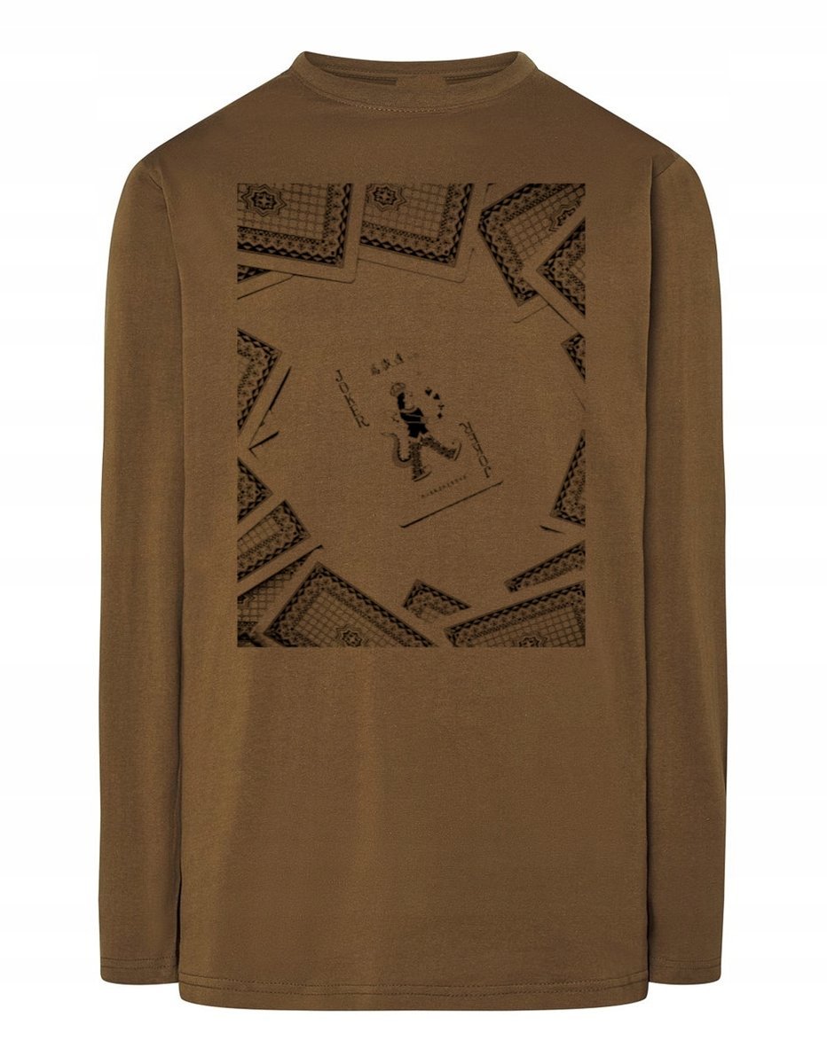 Longsleeve męski nadruk KARTY JOKER r.S