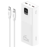 Powerbanki - Powerbank USAMS PB68 30000 mAh 65W + Kabel USB-C - USB-C 100W Biały | Bezpłatny transport - miniaturka - grafika 1