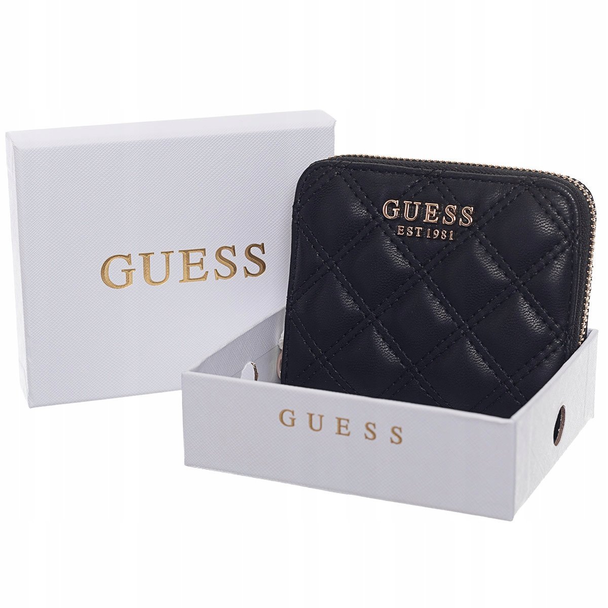 GUESS PORTFEL DAMSKI GIULLY SLG SMALL ZIP CZARNY