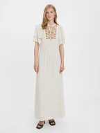 Sukienki - Vero Moda Sukienka letnia Gina 10277291 Écru Regular Fit - miniaturka - grafika 1