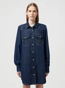 Sukienki - WRANGLER DAMSKA SUKIENKA JEANSOWA WRANGLER BALLOONSLEEVE SHIRT DRESS RINSE 112350339 - Wrangler - miniaturka - grafika 1