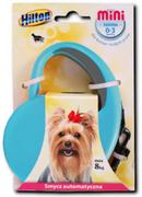 Smycze dla psów - Smycz automatyczna taśma Hilton Mini Tape 3m do 8kg Niebieska z szarą wstawką - miniaturka - grafika 1