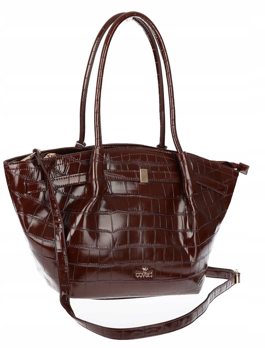 Torebka Damska Listonoszka Kuferek na Ramię łódka CHLGR3102 Czekoladowa