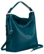Torebki damskie - Rovicky torebka shopper bag duża pojemna na ramię damska miękka turkusowa - miniaturka - grafika 1