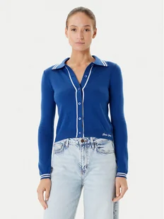 Guess Jeans Kardigan W5YR32 Z3HO2 Niebieski Regular Fit - Swetry damskie - miniaturka - grafika 1