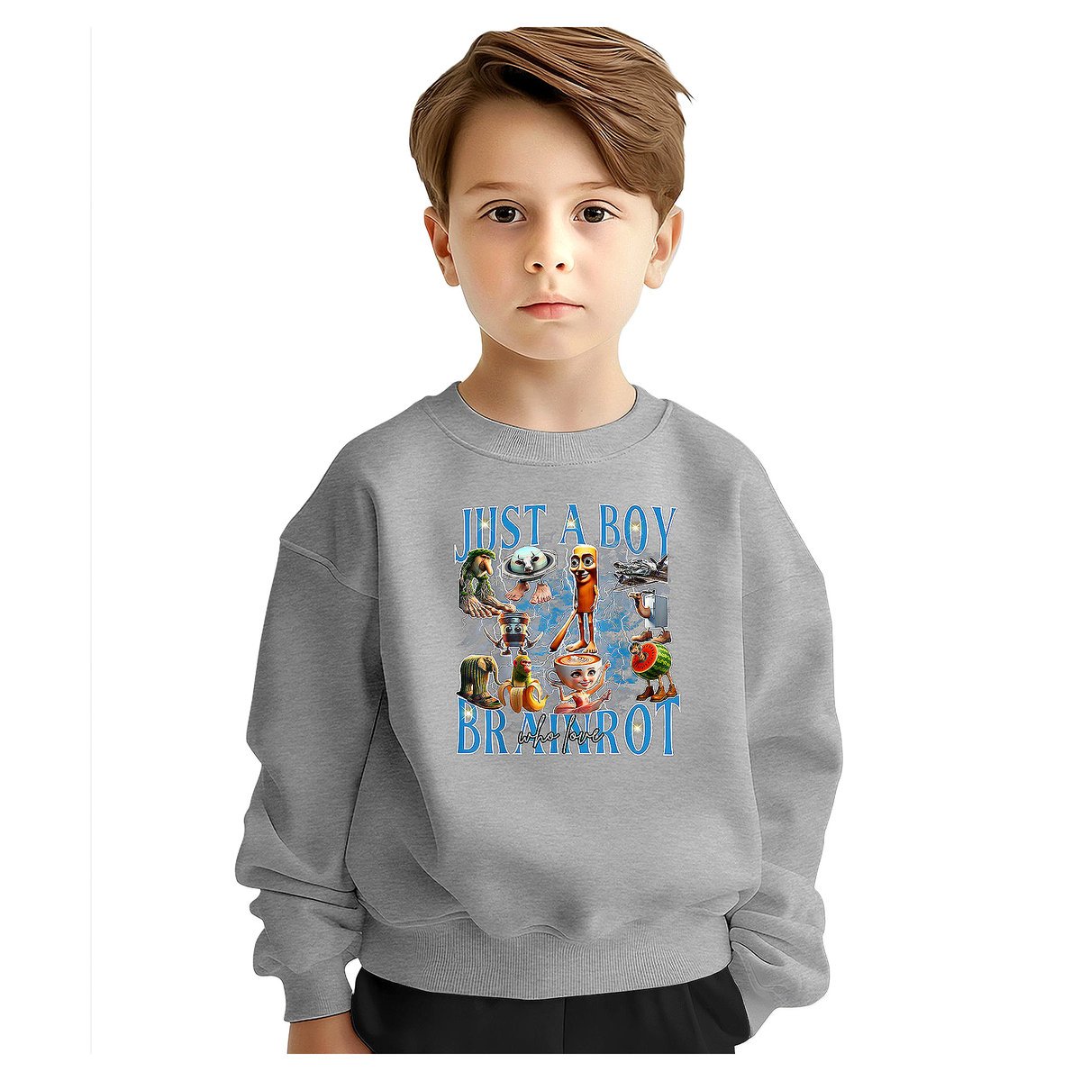 BLUZA DZIECIĘCA ITALIAN BRAINROT JUST A BOY 122-128 DLA CHŁOPCA DZIEWCZYNKI
