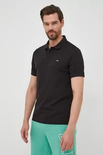 Koszulki męskie - Calvin Klein polo męski kolor czarny gładki - grafika 1
