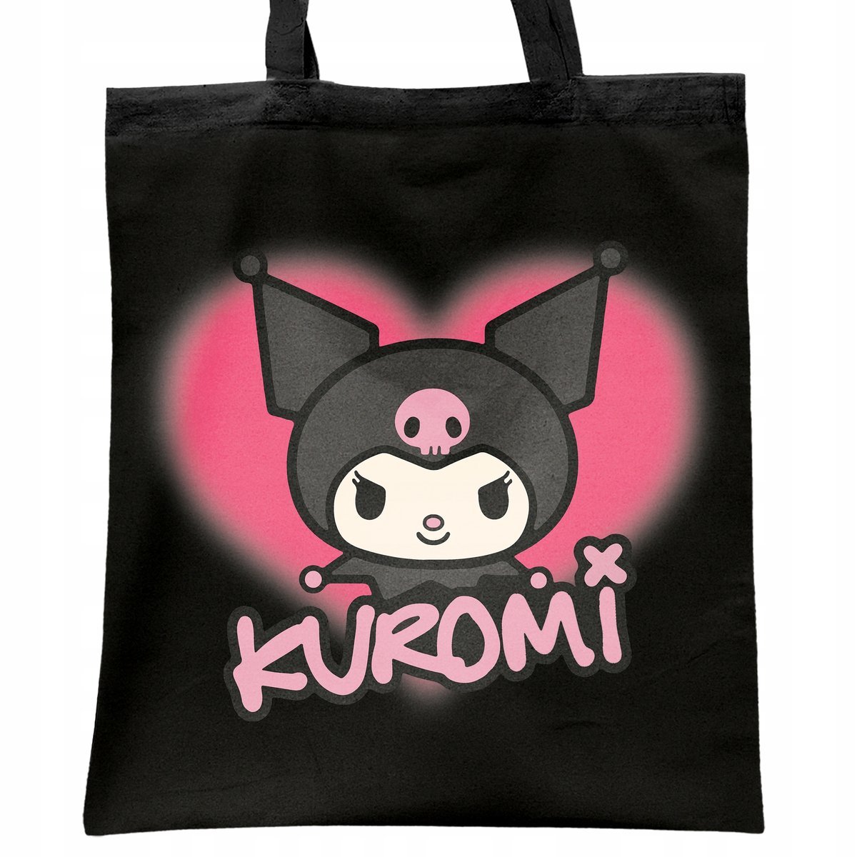 Torba bawełniana czarna na zakupy KUROMI ONEGAI MY MELODY Anime