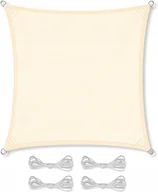 Parasole ogrodowe - Żagiel przeciwsłoneczny daszek zacieniacz 5x5 m beżowy - miniaturka - grafika 1