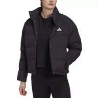 Kurtki i kamizelki sportowe damskie - Kurtka adidas Helionic Relaxed Down HG8696 - czarna - miniaturka - grafika 1