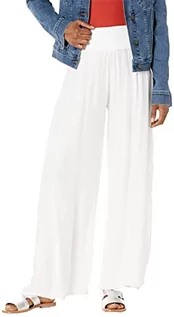 Spodnie damskie - M Made in Italy Damskie spodnie Palazzo, białe, rozmiar XL - grafika 1