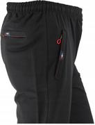 Spodnie sportowe męskie - Spodnie Dresowe Bez Ściągacza Proste Czarne 3xl Pas 112-120cm - miniaturka - grafika 1