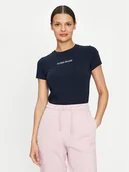 Koszulki i topy damskie - Guess Jeans T-Shirt W4YI01 J1314 Granatowy Slim Fit - miniaturka - grafika 1