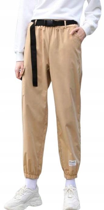 SHEIN SPODNIE CASUAL BEŻOWE BOJÓWKI DAMSKIE 36 VWW