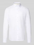 Koszule męskie - Koszula biznesowa o kroju slim fit z bawełny z kołnierzykiem typu kent - miniaturka - grafika 1