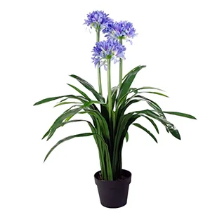 Leaf Design UK realistyczne sztuczne kwitnące drzewo, niebieski agapantus, 90 cm - Sztuczne drzewka - miniaturka - grafika 1