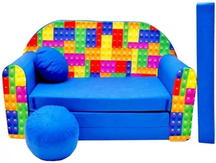 Sofa dziecięca kanapa wersalka rozkładana 160cm + podnóżek i poduszka - C32 - Fotele i pufy dla dzieci - miniaturka - grafika 1
