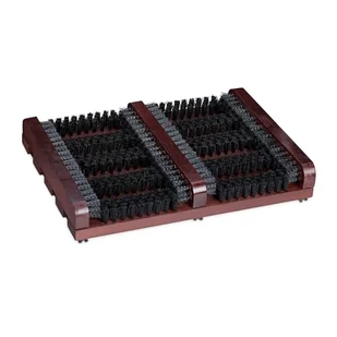 Relaxdays Czyszczenie butów wejściowych za pomocą szczotek do czyszczenia trampek i podeszwą kozaków, mata z twardym włosiem, brązowo-czarny, 5,5 x 36 x 26 cm - Moda i Uroda OUTLET - miniaturka - grafika 1