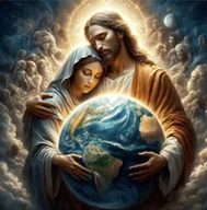 Zabawki kreatywne - Diamentowa Mozaika Święte Boska Opieka Nad Kulą Ziemską 30x40 - miniaturka - grafika 1