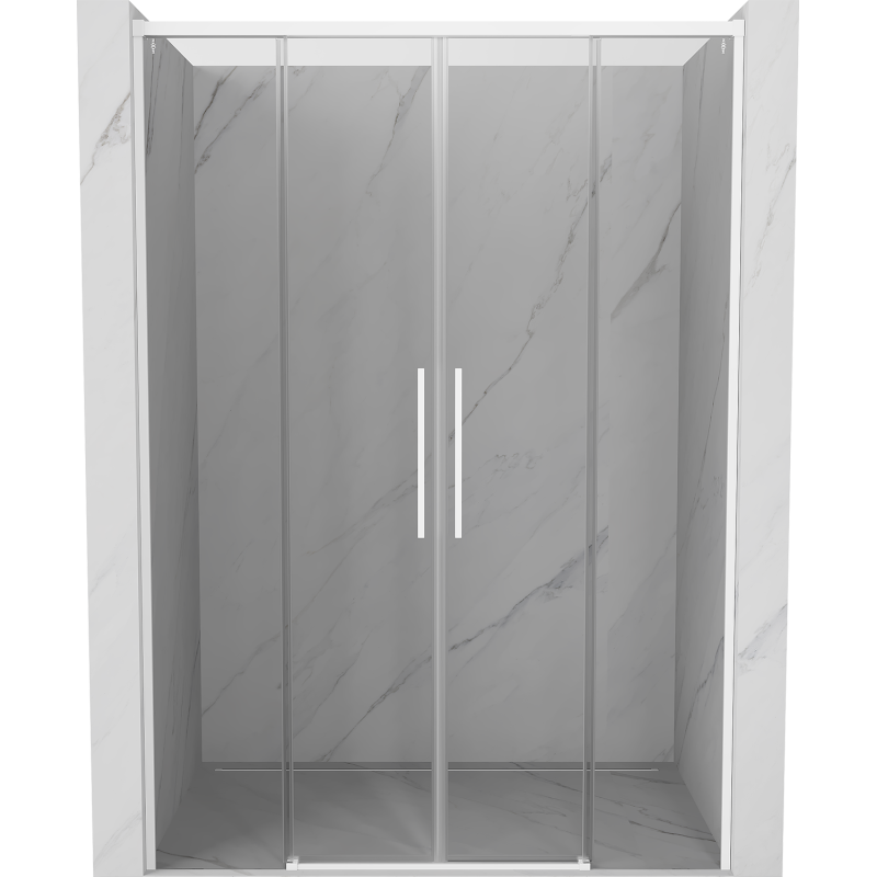 Mexen Rox drzwi prysznicowe rozsuwane 140 cm, transparent, białe - 8C2-140-002-20-00
