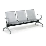 Inne meble biurowe - B2B Partner Ławka do poczekalni Strong, 3-miejscowa, srebrna 452041 - miniaturka - grafika 1
