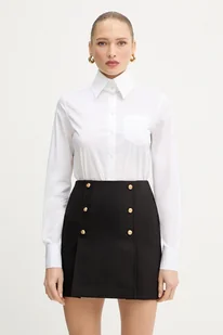 Karl Lagerfeld koszula z dodatkiem bawełny damska kolor biały regular z kołnierzykiem klasycznym A4W11038 - Koszule damskie - miniaturka - grafika 1