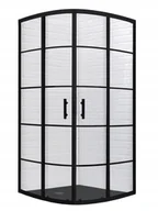 Kabiny prysznicowe - Szklana kabina prysznicowa BLACK LOFT czarna w szprosy 90 wysoka - miniaturka - grafika 1