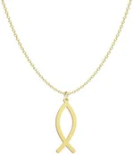 Biżuteria religijna - Złoty Naszyjnik Ryba Ichtys Łańcuszke Srebro 925 Prezent - miniaturka - grafika 1