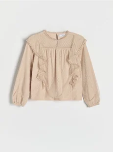 Reserved - Bluzka z falbanką - beżowy - Bluzki dla dziewczynek - miniaturka - grafika 1