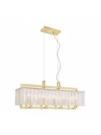 Lampy sufitowe - Zuma Line Wisząca LAMPA glamour PALACE P0523-08A-U8AC prostokątna OPRAWA szklany ZWIS pałacowy złoty P0523-08A-U8AC - miniaturka - grafika 1