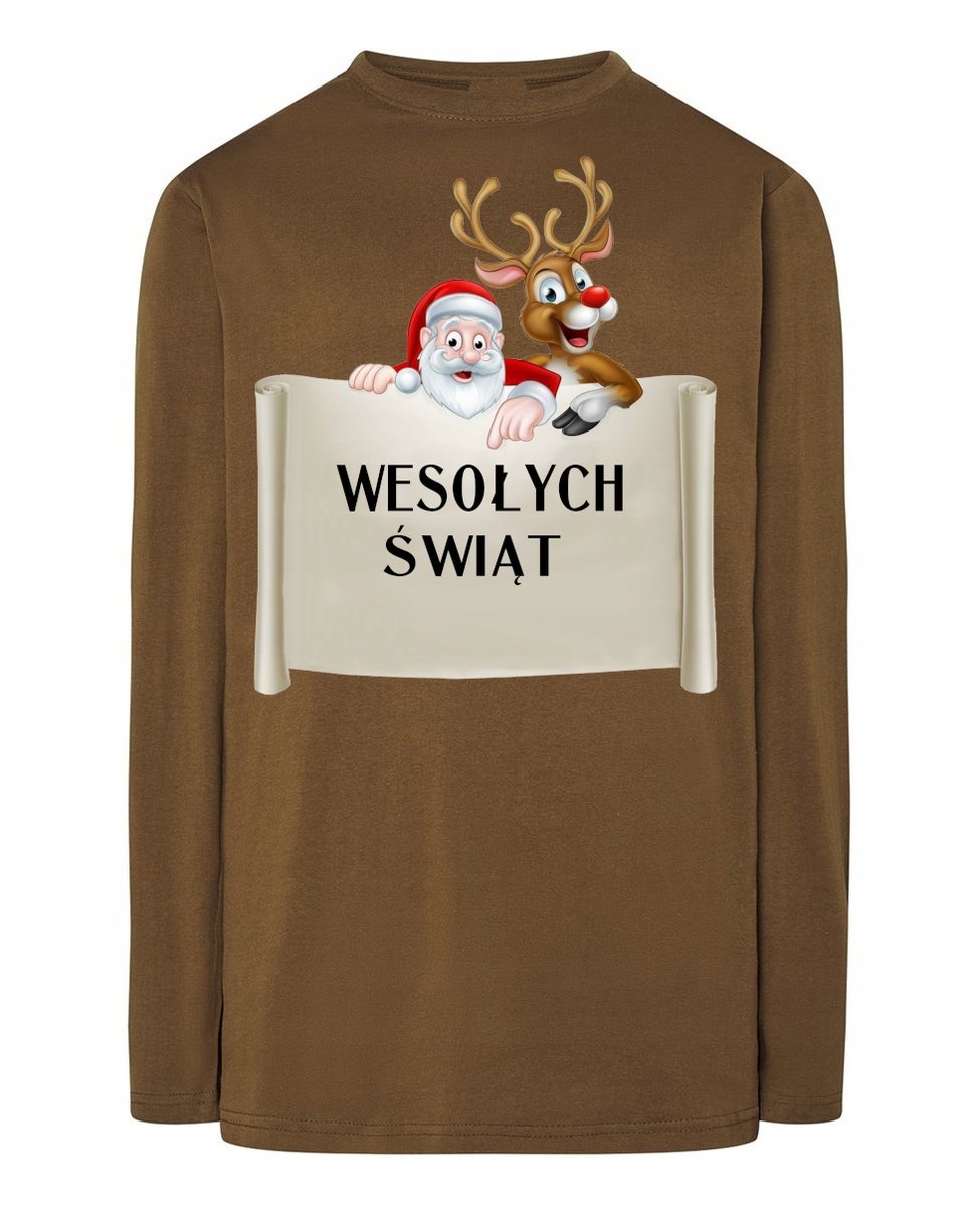 Longsleeve nadruk Wesołych Świąt Rozm.M
