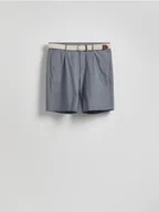 Spodenki męskie - Reserved - Szorty chino z paskiem - granatowy - miniaturka - grafika 1